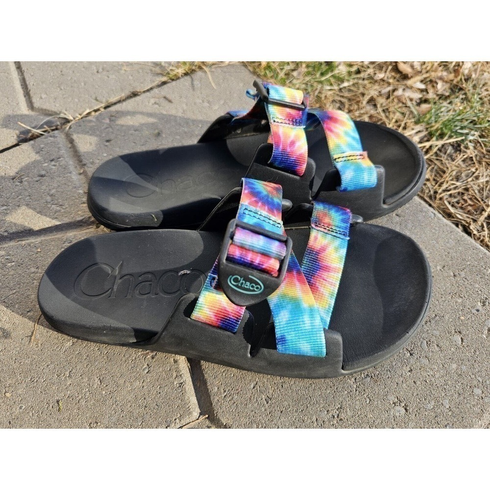Chaco Women's Chillos Multicolor Tie Dye Slip On Slide Sandals - Size 8
